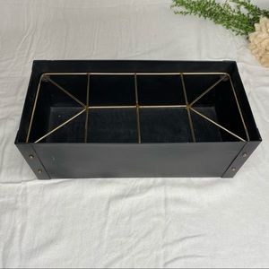 Hearth & Hand Magnolia Black & Gold Metal Box With Gold Desk Organizer Insert